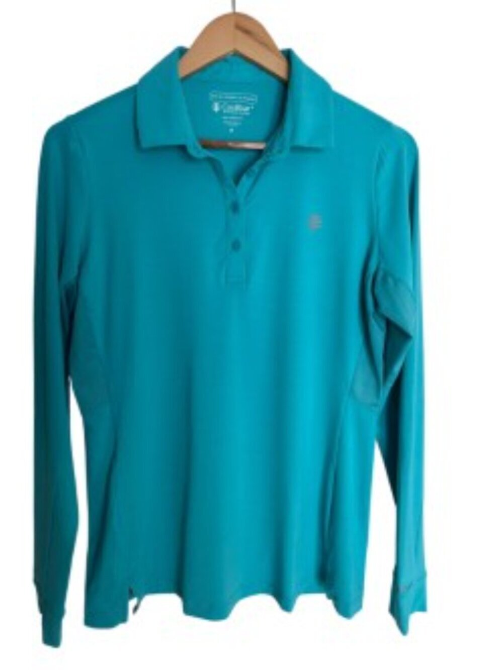 Coolibar Turquoise Long Sleeve Polo Shirt